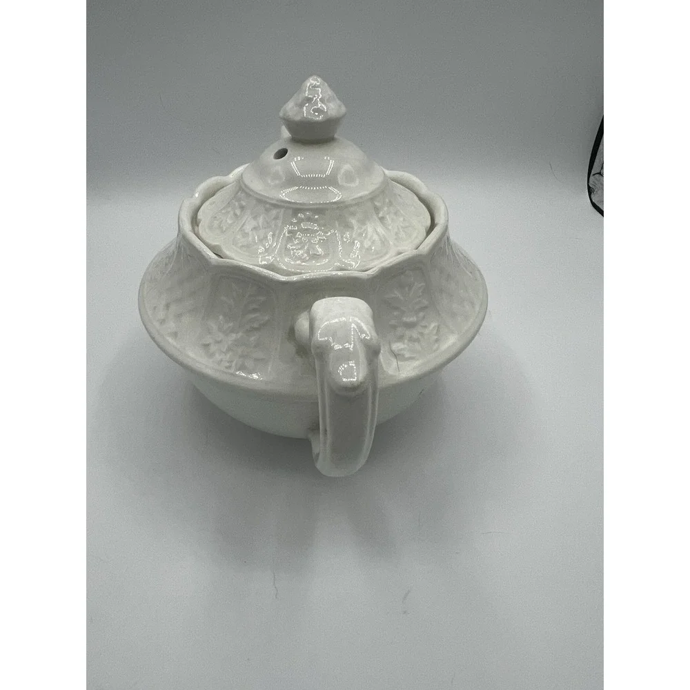 Royal Cauldon England Tea Pot Bristol‎ Garden VTG Floral Weave Pattern